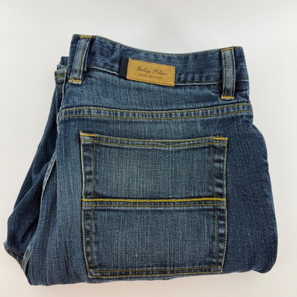 Indigo Palms Mens Boot Cut Jeans Medium Wash Blue Denim 34x32 Stretch RN 86549
